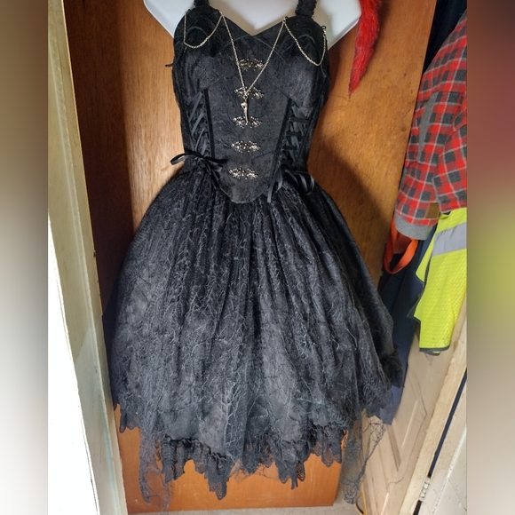 One Of A Kind Elegant Black Lolita  Dress (You Won't Find This Dress Anywhere) - Picture 2 of 16